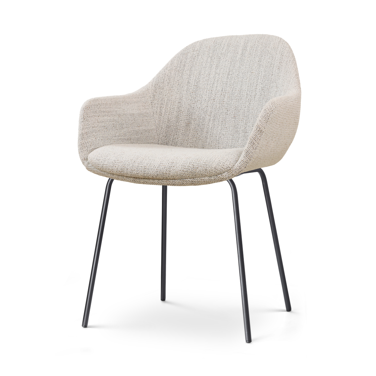 Nolon Nora-Mae Eetkamerstoel Beige Gemêleerd - Armleuning - Zwarte Pot