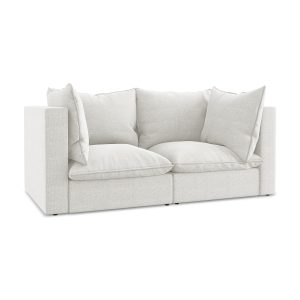 LaMiaSofa Tweezits modulaire bank Ravenna – bouclé – wit – 180x90x77