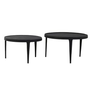 Light & Living salontafel TOBIAS – Ø75x44cm – zwart – Set van 2 Light & Living salontafel TOBIAS – Ø75x44cm – zwart – Set van 2