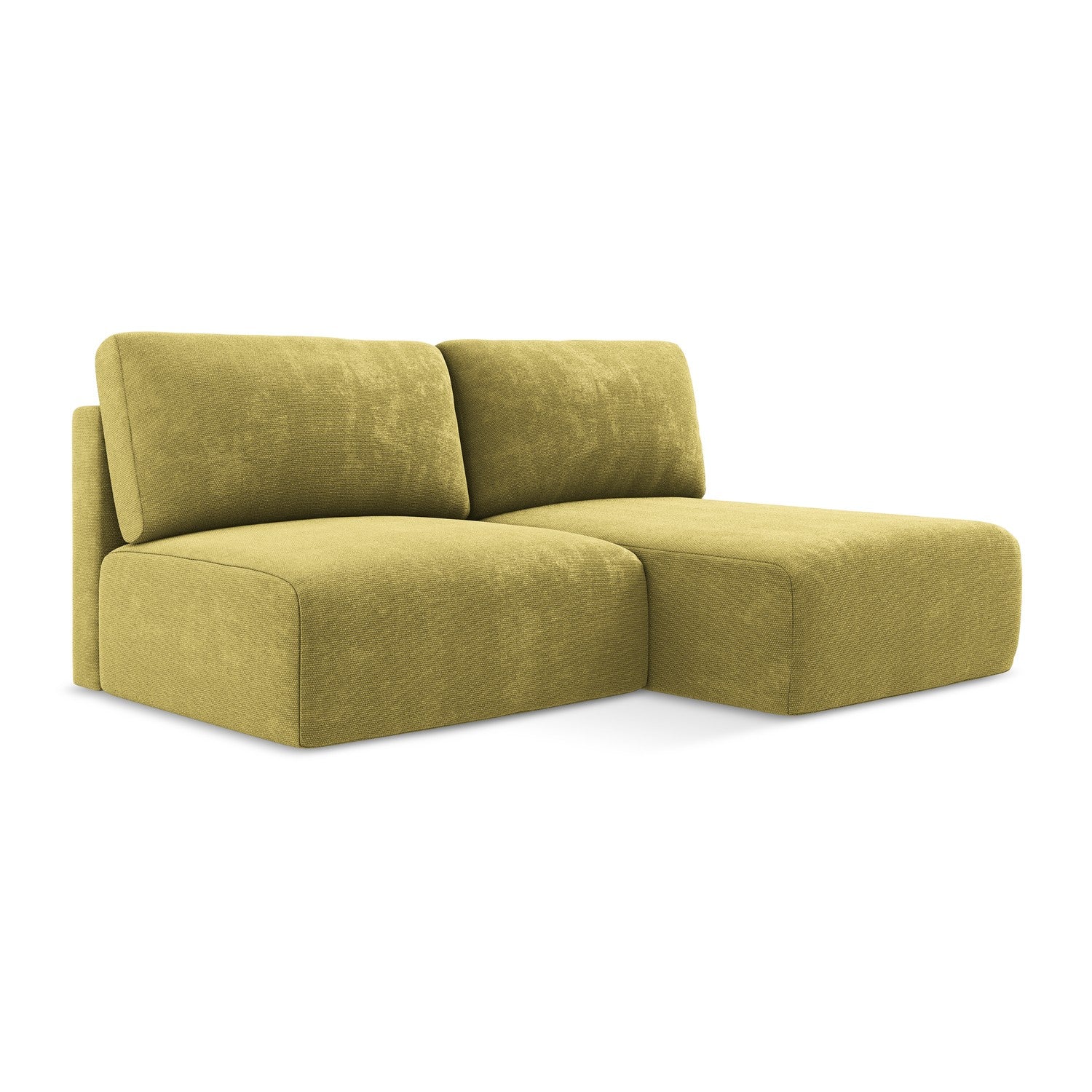 LaMiaSofa hoekbank rechts Ostia - chenille stof - limoengroen - 210x14