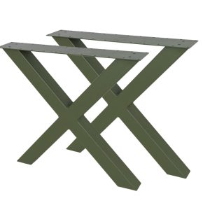 MaximaVida metalen X-poot tafel onderstel New York olijfgroen gecoat – MaximaVida metalen X-poot tafel onderstel New York olijfgroen gecoat –