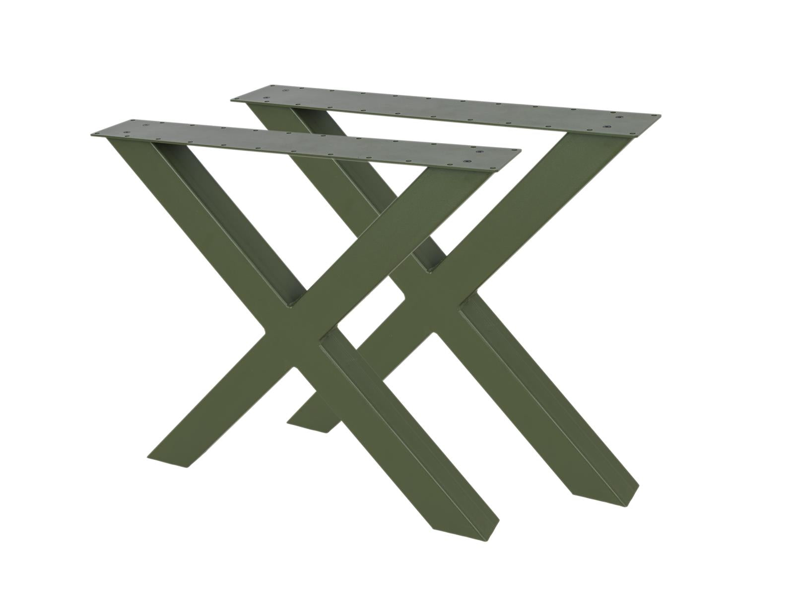 MaximaVida metalen X-poot tafel onderstel New York olijfgroen gecoat -