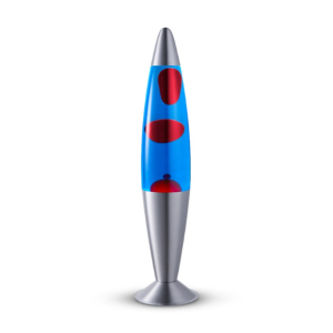 Lighto | Lavalamp zilver | blauwe vloeistof met rode lava Lighto | Lavalamp zilver | blauwe vloeistof met rode lava