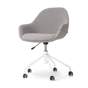 Nolon Nout-Mae Bureaustoel Bouclé Taupe – Armleuning – Wit Onderstel Nolon Nout-Mae Bureaustoel Bouclé Taupe – Armleuning – Wit Onderstel