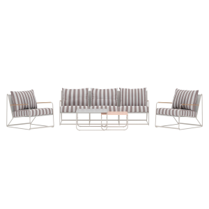 Nest outdoor Paolo 4 delige tuin loungeset beige/wit Nest outdoor Paolo 4 delige tuin loungeset beige/wit