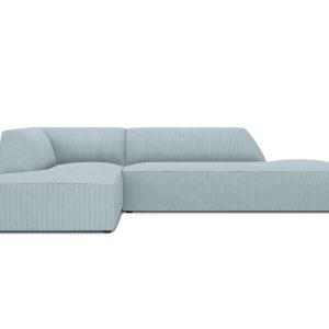 Micadoni linker hoekbank Ruby 4-zits, ribfluwelen, lichtblauw – 180×27 Micadoni linker hoekbank Ruby 4-zits, ribfluwelen, lichtblauw – 180×27