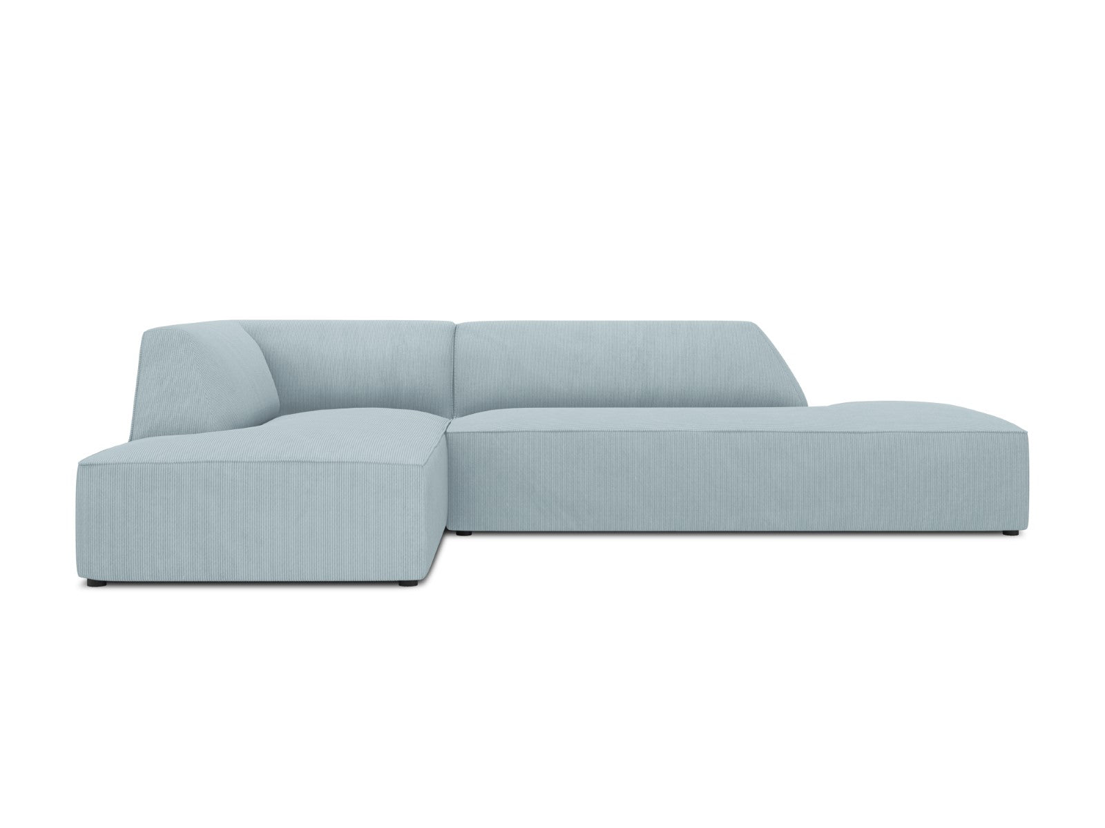 Micadoni linker hoekbank Ruby 4-zits, ribfluwelen, lichtblauw - 180x27
