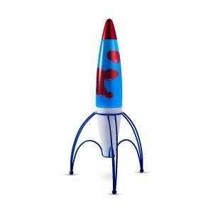 Lighto | Raket lavalamp | blauwe vloeistof met rode lava Lighto | Raket lavalamp | blauwe vloeistof met rode lava