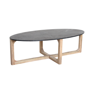 Ovale marmeren salontafel – Zwart – 120x60x38 cm Ovale marmeren salontafel – Zwart – 120x60x38 cm