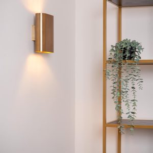 Lucide wandlamp OVALIS – 2xE14 – Mat Goud / Messing Lucide wandlamp OVALIS – 2xE14 – Mat Goud / Messing