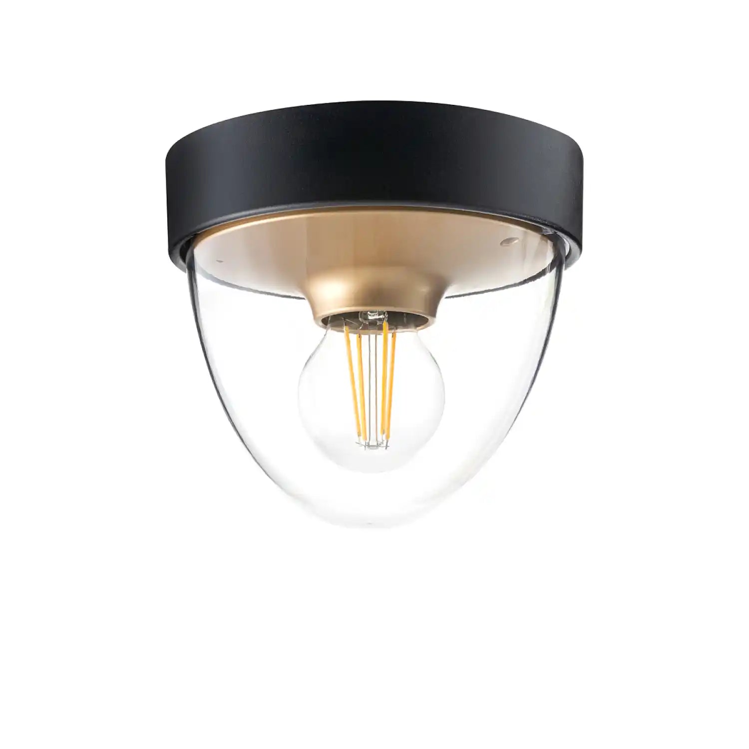 Nowodvorski buitenlamp Nook - 1 lichts - 18 x 15.5 cm - zwart - goud