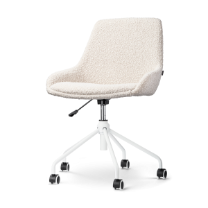 Nolon Nout-Isa Bureaustoel Bouclé Beige – Stof – Wit Onderstel Nolon Nout-Isa Bureaustoel Bouclé Beige – Stof – Wit Onderstel