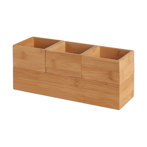 Lisomme Lars houten bakjes bamboe – set van 4
