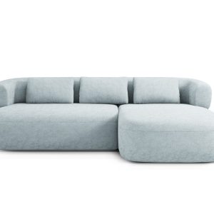 Micadoni rechter hoekbank Jenny 5-zits, chenille lichtblauw – 145x225x Micadoni rechter hoekbank Jenny 5-zits, chenille lichtblauw – 145x225x
