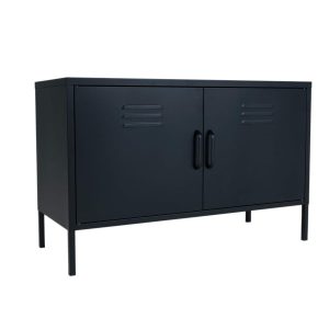 MaximaVida metalen TV lockerkast Finn 100 x 40 x 64 cm zwart – 1 schap MaximaVida metalen TV lockerkast Finn 100 x 40 x 64 cm zwart – 1 schap