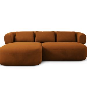 Micadoni linker hoekbank Jenny 5-zits, flueel roze – 145x200x73cm Micadoni linker hoekbank Jenny 5-zits, flueel roze – 145x200x73cm