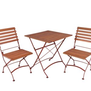 MaximaVida inklapbare vierkante acacia bistroset Toscana 70 cm roestbr MaximaVida inklapbare vierkante acacia bistroset Toscana 70 cm roestbr