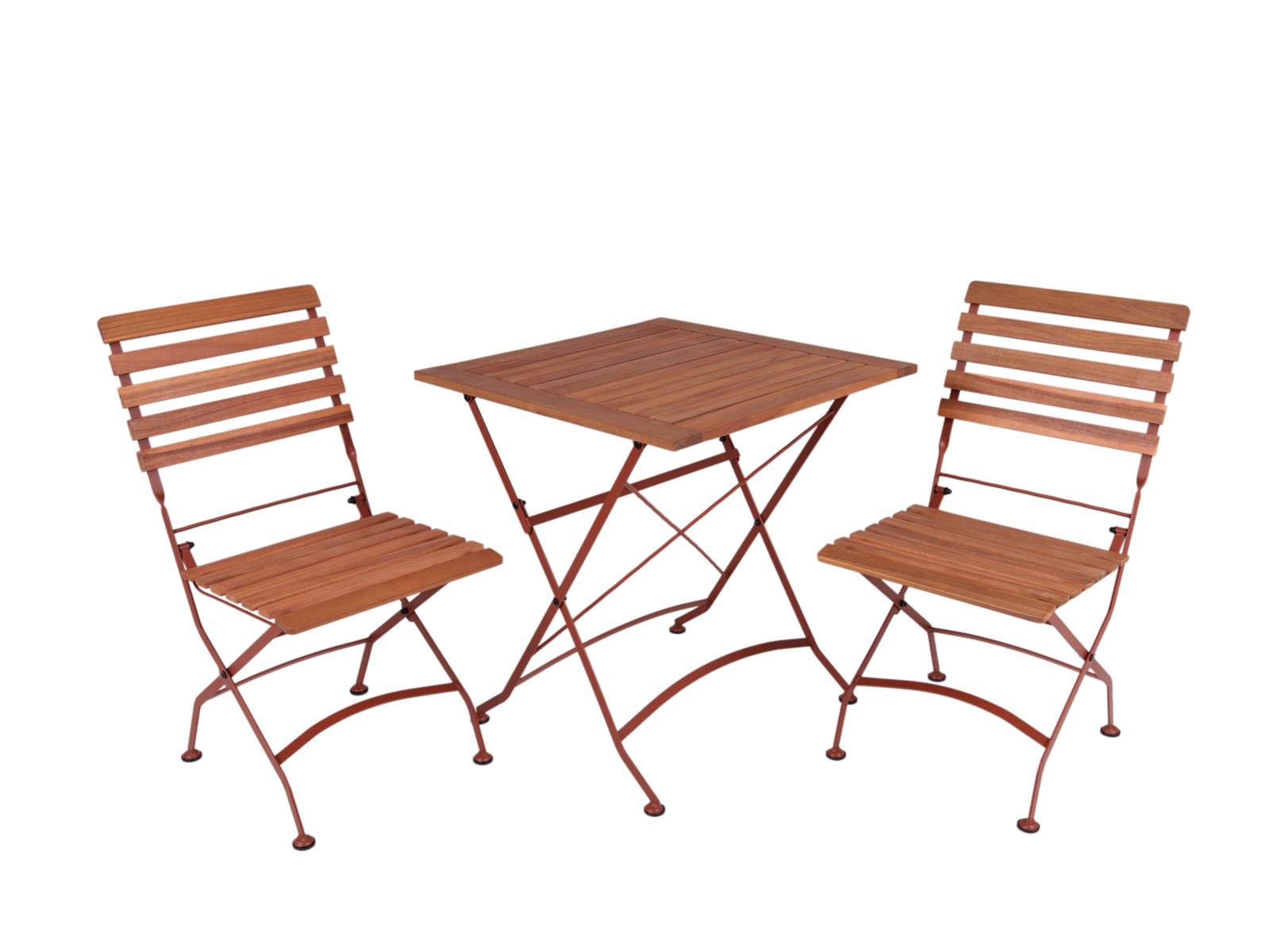 MaximaVida inklapbare vierkante acacia bistroset Toscana 70 cm roestbr