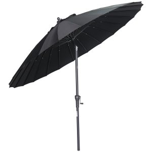 Manilla parasol – Ø250 cm – carbon black – zwart Manilla parasol – Ø250 cm – carbon black – zwart