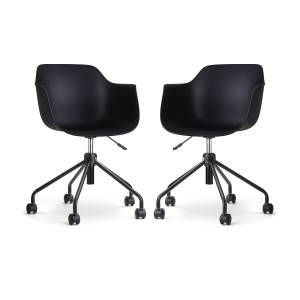Nolon Nout-Puk Bureaustoelen Set van 2 – Zwart – Zwart Onderstel