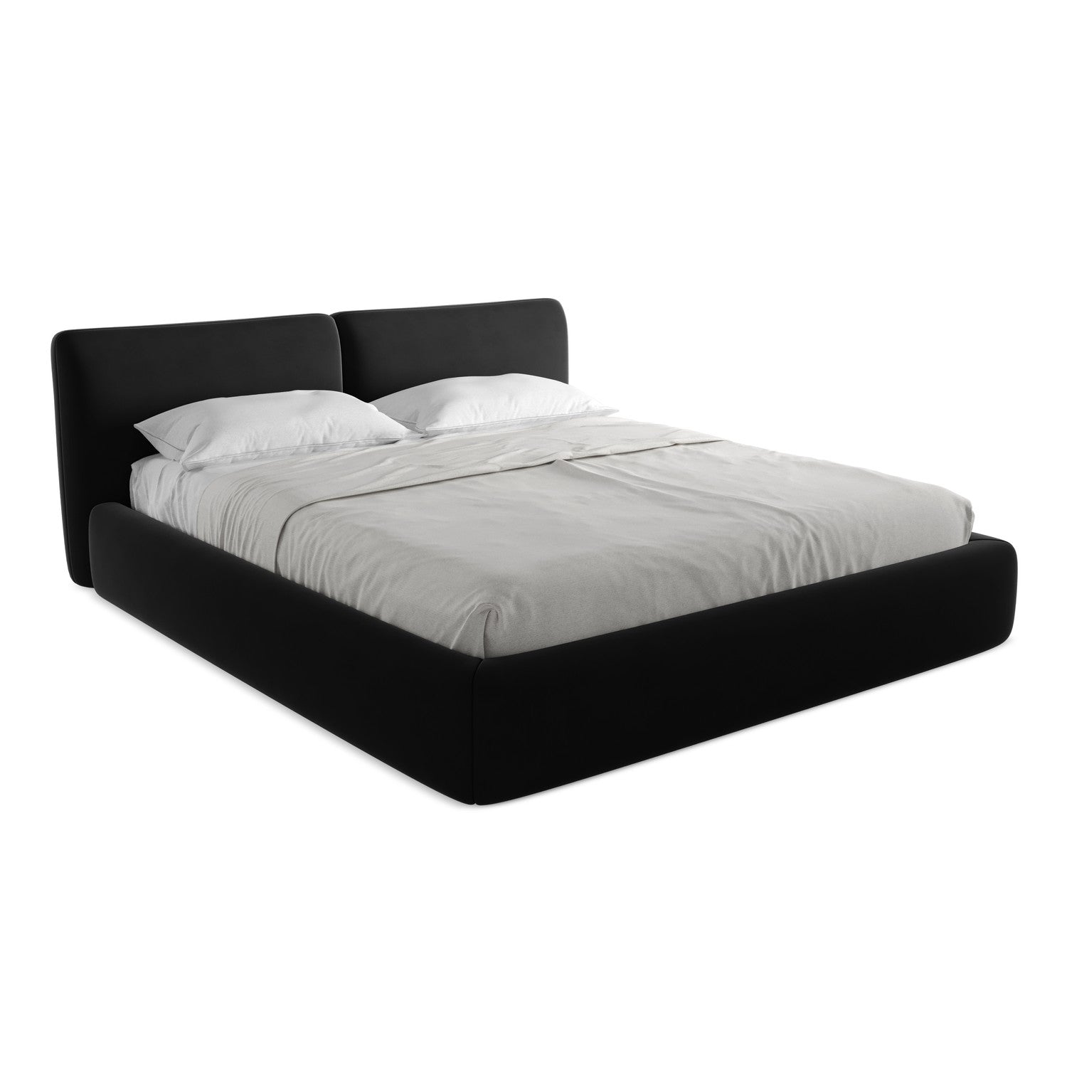 LaMiaSofa Bed met opbergruimte Milano - velours - zwart - 200x228x82