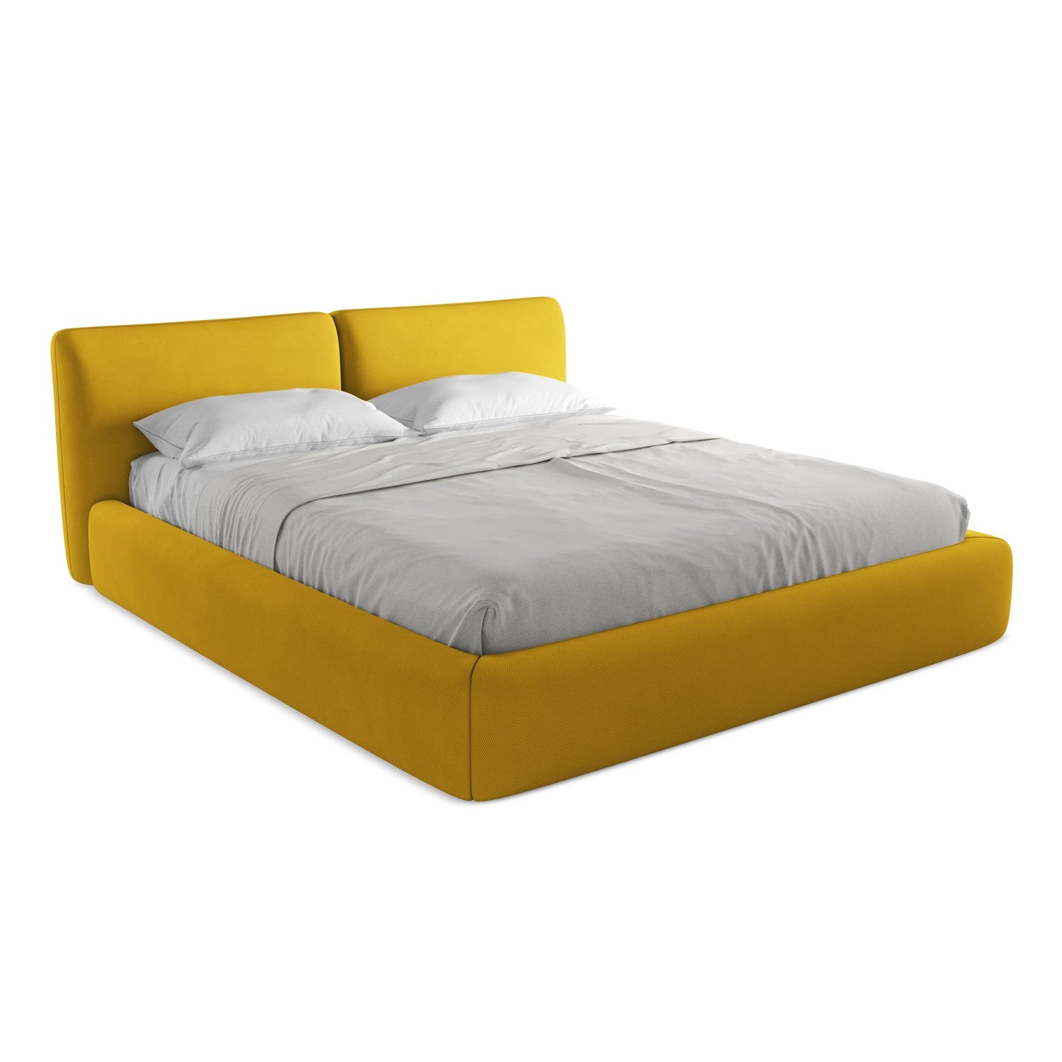 LaMiaSofa Bed met opbergruimte Milano - chenille stof - mosterd - 200x