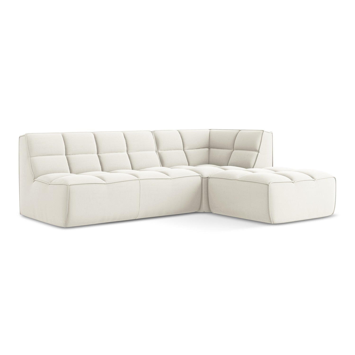 LaMiaSofa Modulaire hoekbank rechts Belluno - velours - lichtbeige - 2