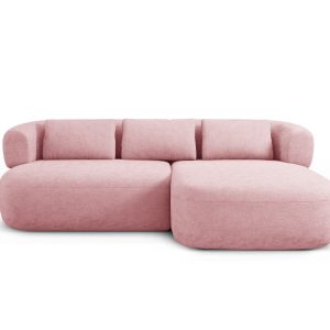 Micadoni rechter hoekbank Jenny 5-zits, chenille roze – 145x200x73cm Micadoni rechter hoekbank Jenny 5-zits, chenille roze – 145x200x73cm