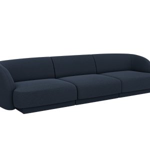 Micadoni Bank Miley 3-zits, boucle donkerblauw – 90x255x70cm Micadoni Bank Miley 3-zits, boucle donkerblauw – 90x255x70cm