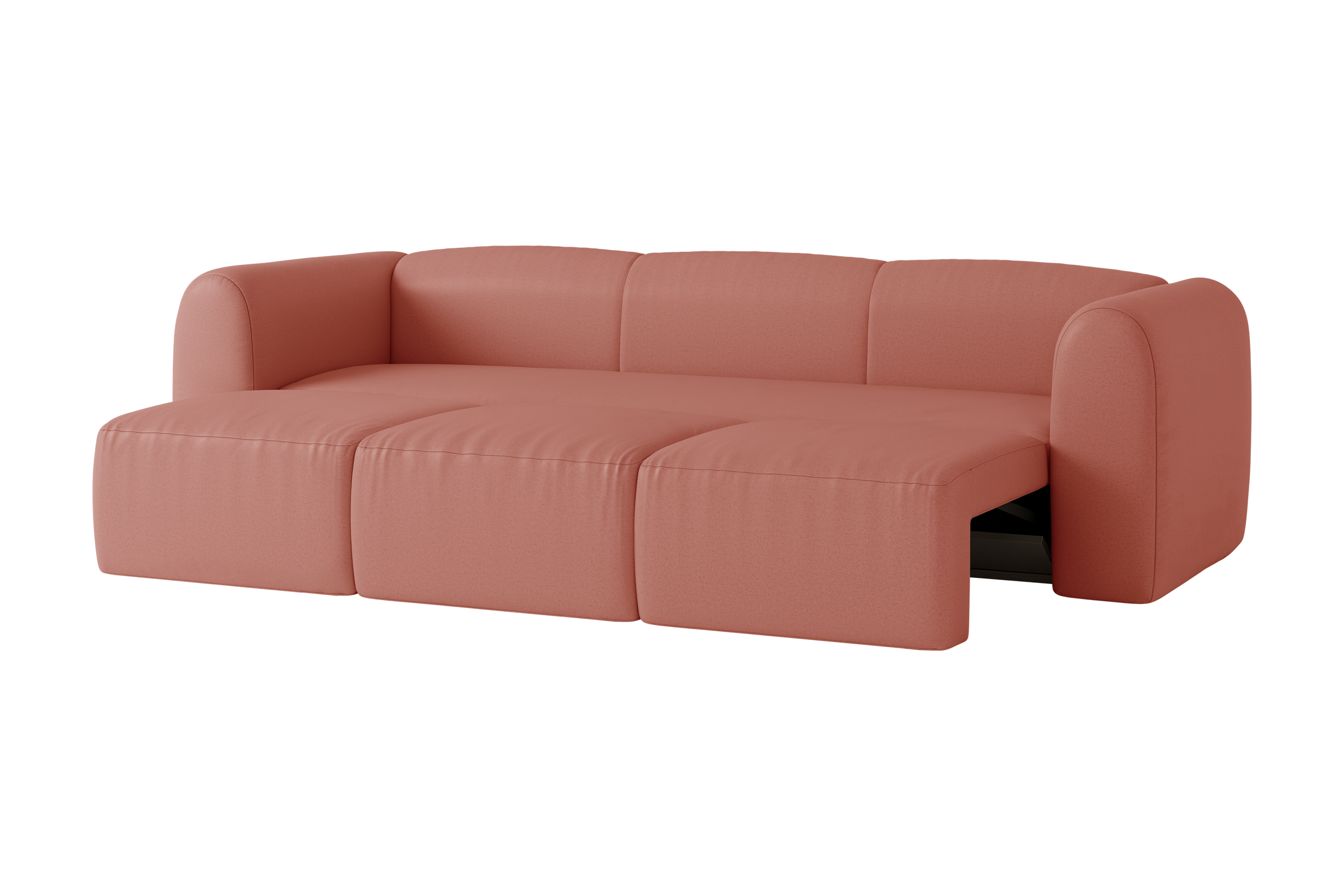 noo.ma Flom 3-zits slaapbank - Pink Clay, 140x200 uitschuifbaar bed, H