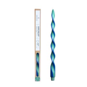 Originalhome spiraalkaars duo – 40 cm – blauw Originalhome spiraalkaars duo – 40 cm – blauw