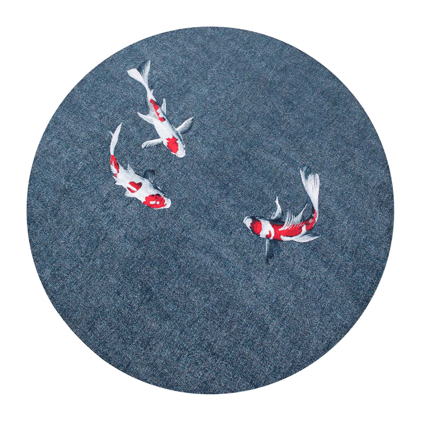 Ecorugs vloerkleed Japanese Pond - blauw - 240x240cm