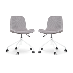 Nolon Nout-Fé Bureaustoelen Set van 2 – Rib Crème – Zwart Onderstel Nolon Nout-Fé Bureaustoelen Set van 2 – Rib Crème – Zwart Onderstel