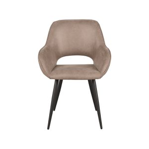 LABEL51 Eetkamerstoel Fer – Taupe – Zithoogte 48cm – Set van 2