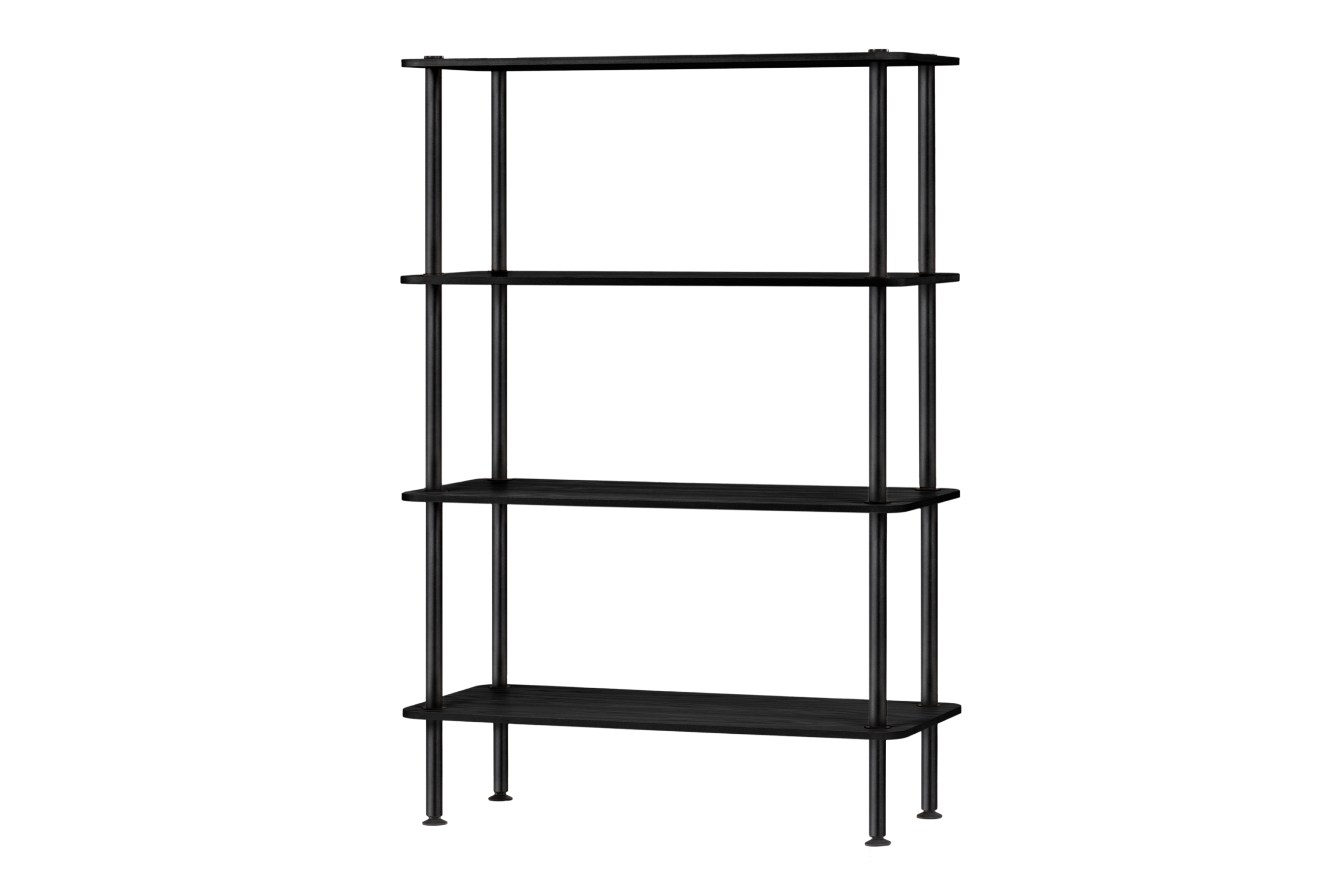 noo.ma Teidi 4-niveaus open rekunit - Vulcano Black, 80x35x127 cm