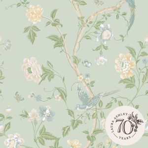 Laura Ashley Vliesbehang Summer Palace Eau de Nil Groen Laura Ashley Vliesbehang Summer Palace Eau de Nil Groen