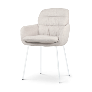 Nolon Nora-Mia Eetkamerstoel Beige – met Armleuning – Wit Nolon Nora-Mia Eetkamerstoel Beige – met Armleuning – Wit