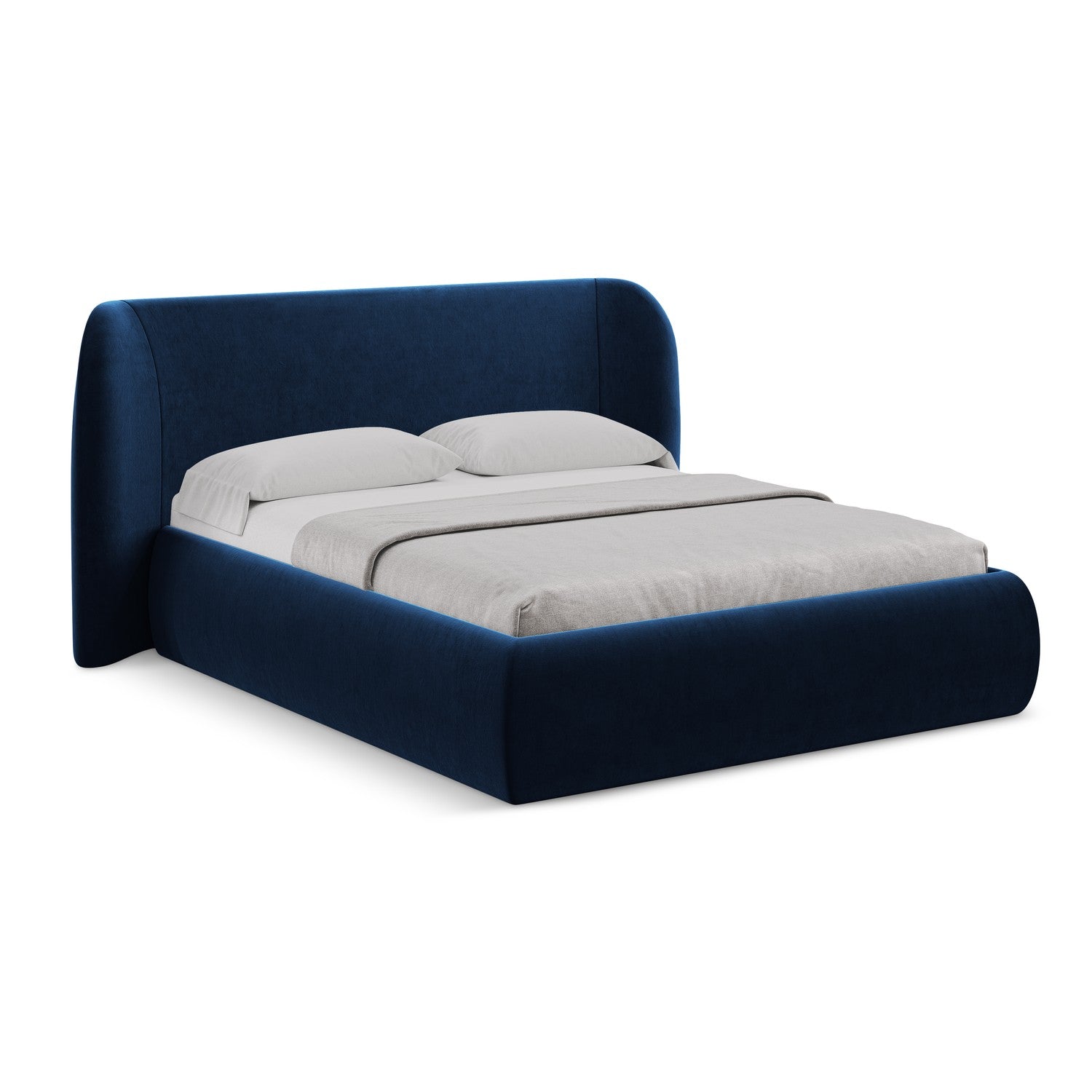 LaMiaSofa Bed met opbergruimte Trieste - velours - koningsblauw - 190x