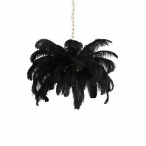 Light & Living hanglamp Feather – zwart – Ø80cm Light & Living hanglamp Feather – zwart – Ø80cm