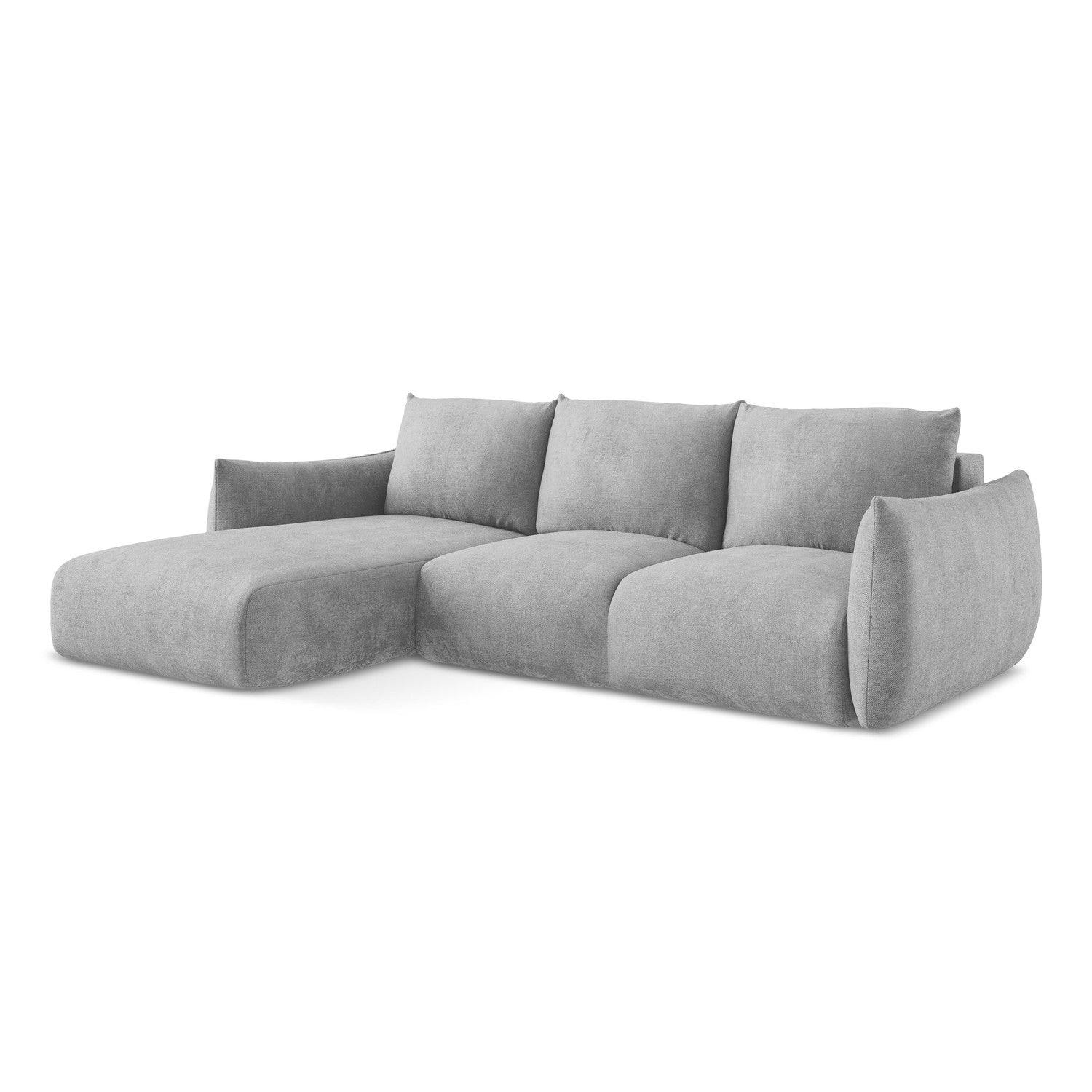 LaMiaSofa hoekbank links Savona - chenille stof - lichtgrijs - 242x162