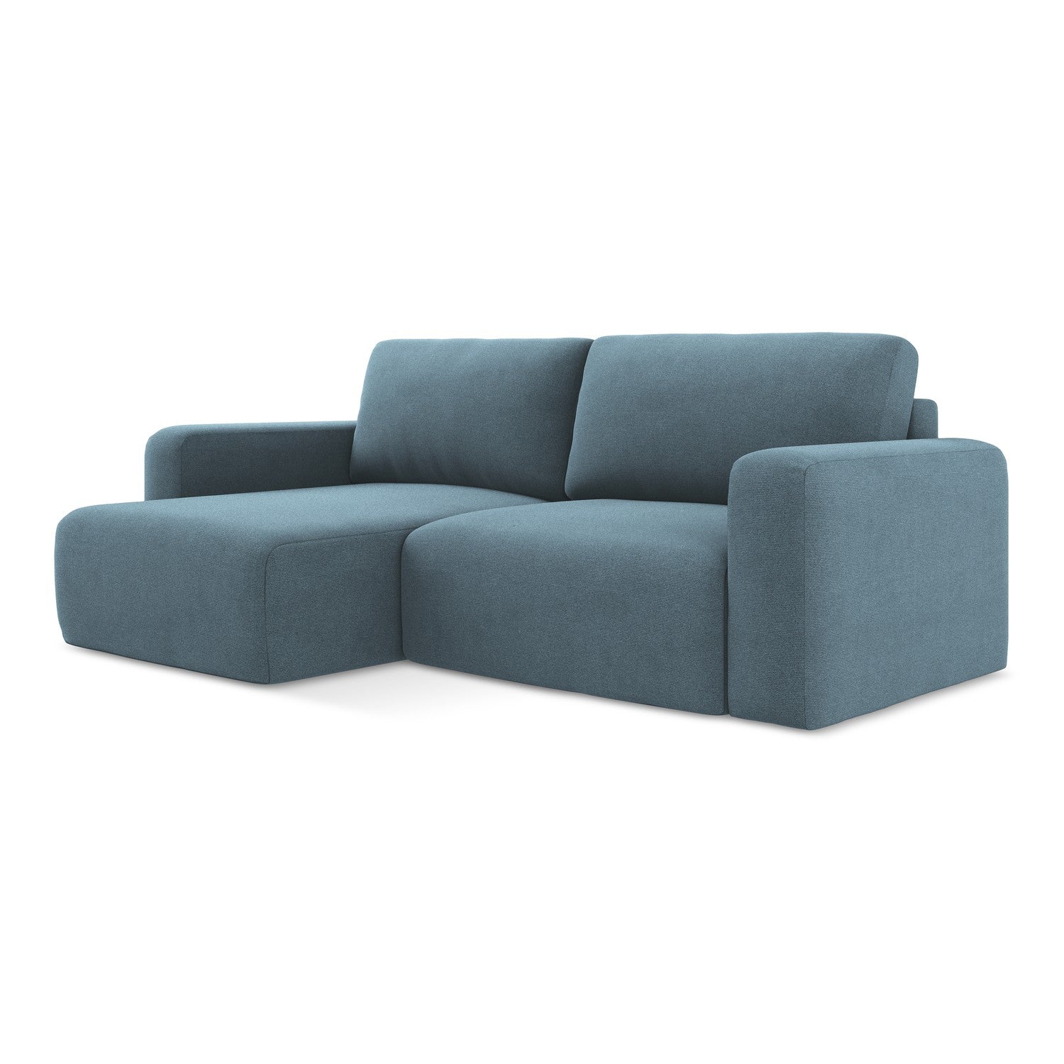 LaMiaSofa hoekbank links Ostia - textuurstof - lichtblauw - 244x149x79