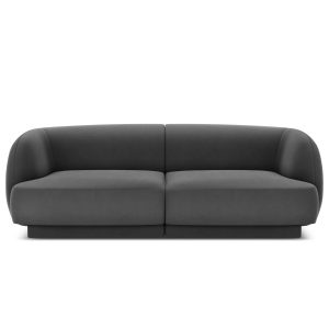 Micadoni Bank Miley 2-zits, flueel, grijs – 90x180x70cm Micadoni Bank Miley 2-zits, flueel, grijs – 90x180x70cm