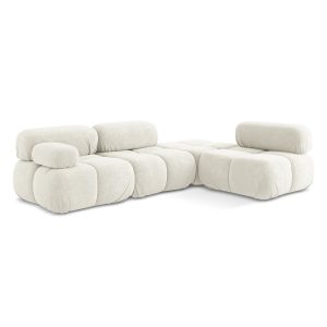 LaMiaSofa hoekbank rechts Sanremo – chenille stof – wit – 285x190x70 LaMiaSofa hoekbank rechts Sanremo – chenille stof – wit – 285x190x70