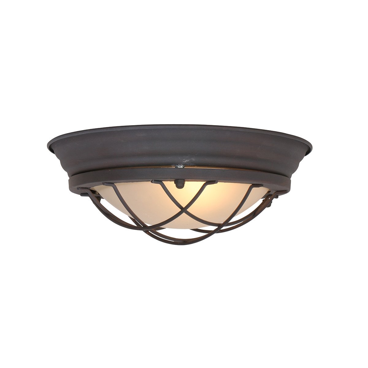 Mexlite plafondlamp lisanne - 1 lichts - 29x 11 cm - bruin