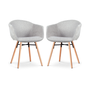 Nolon Nena-Otis Eetkamerstoelen Set van 2 – Lichtgrijs – Houten Poten Nolon Nena-Otis Eetkamerstoelen Set van 2 – Lichtgrijs – Houten Poten