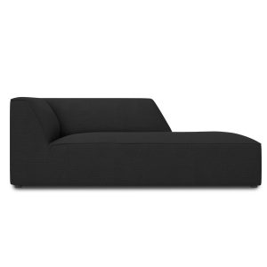 Micadoni rechter chaise longue Ruby structurele stof, zwart – 180x93x6 Micadoni rechter chaise longue Ruby structurele stof, zwart – 180x93x6