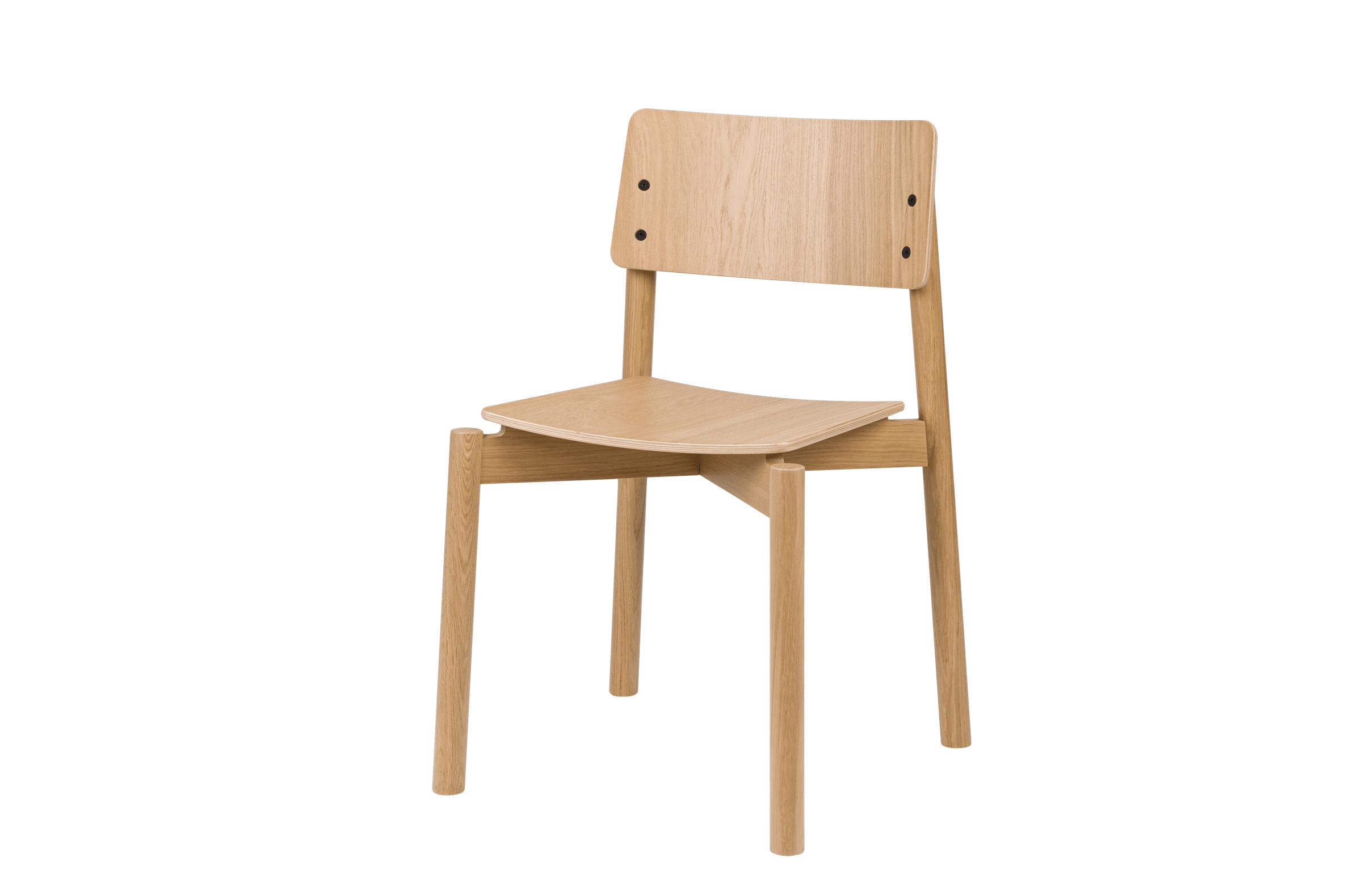 noo.ma Wem eetkamerstoel - ergonomisch gevormd multiplex met eikenfine