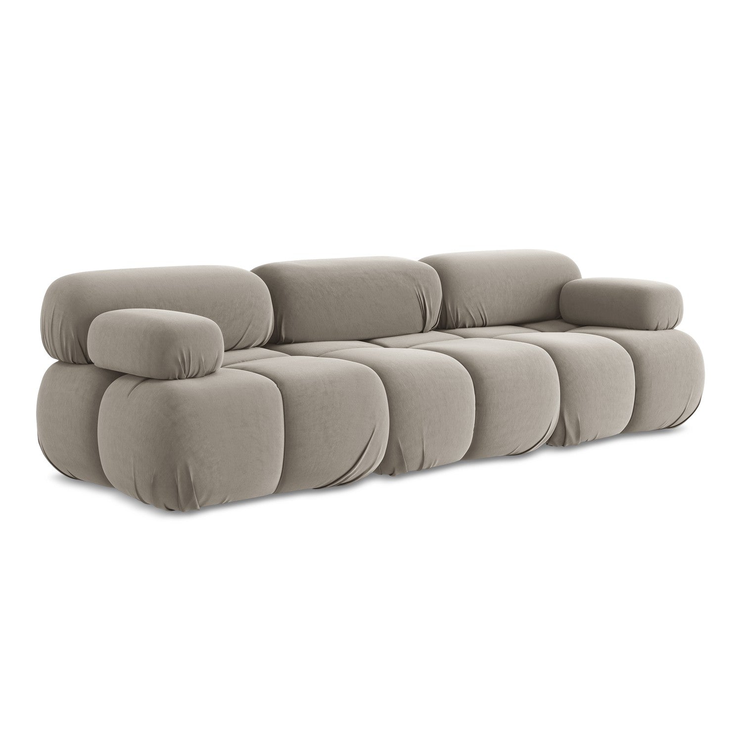 LaMiaSofa 3-zits bank Sanremo - velours - taupe - 285x96x70