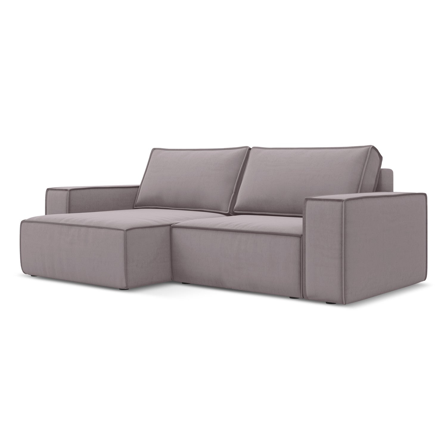LaMiaSofa hoekbank links Livorno - velours - lavendel - 257x148x82