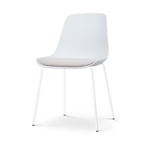 Nolon Nora-Liv Eetkamerstoel Wit – Beige Kussen – Witte Poten Nolon Nora-Liv Eetkamerstoel Wit – Beige Kussen – Witte Poten